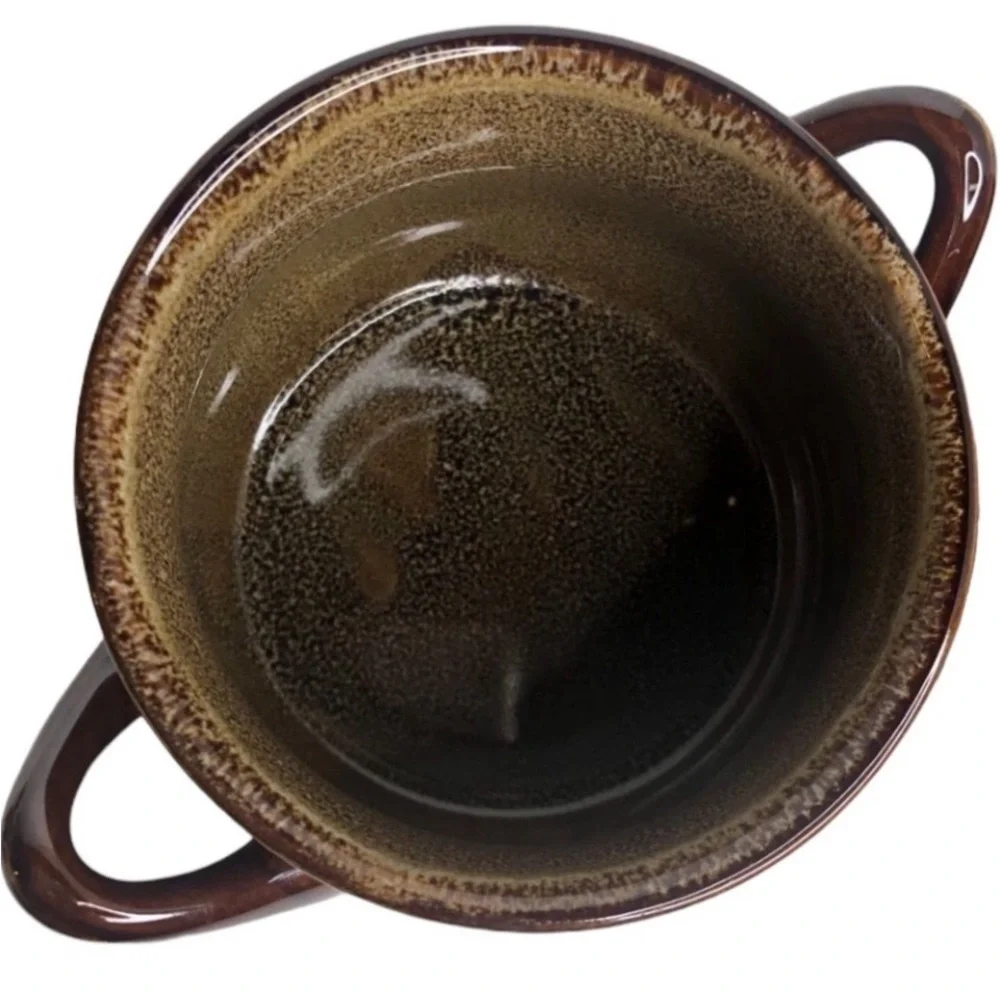 Crate & Barrel Brunswick Brown Bowl w/handles in EUC
